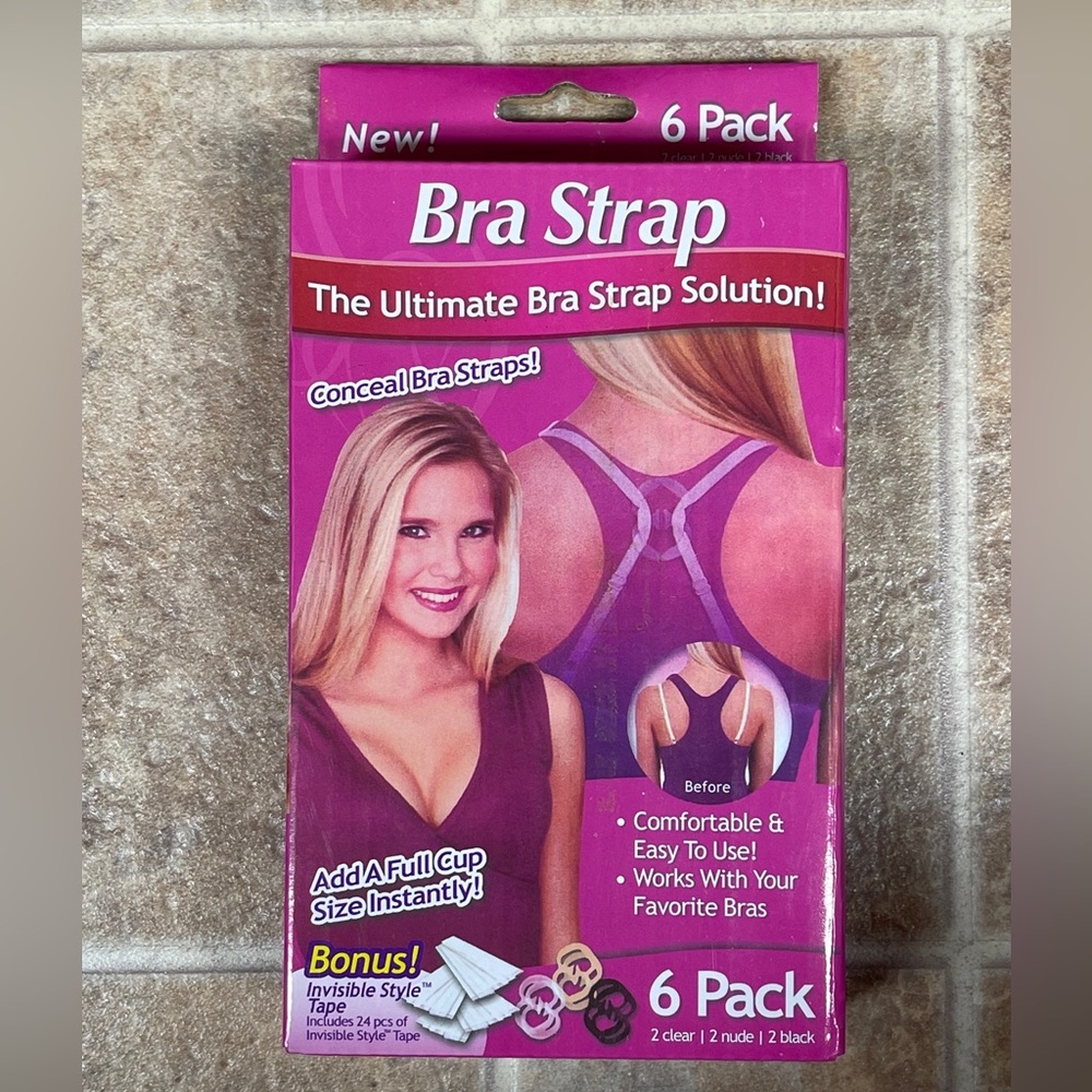Bra Strap 6 Pack Clips 24 Pieces Invisible Style Tape Conceal, Instant Lift NEW